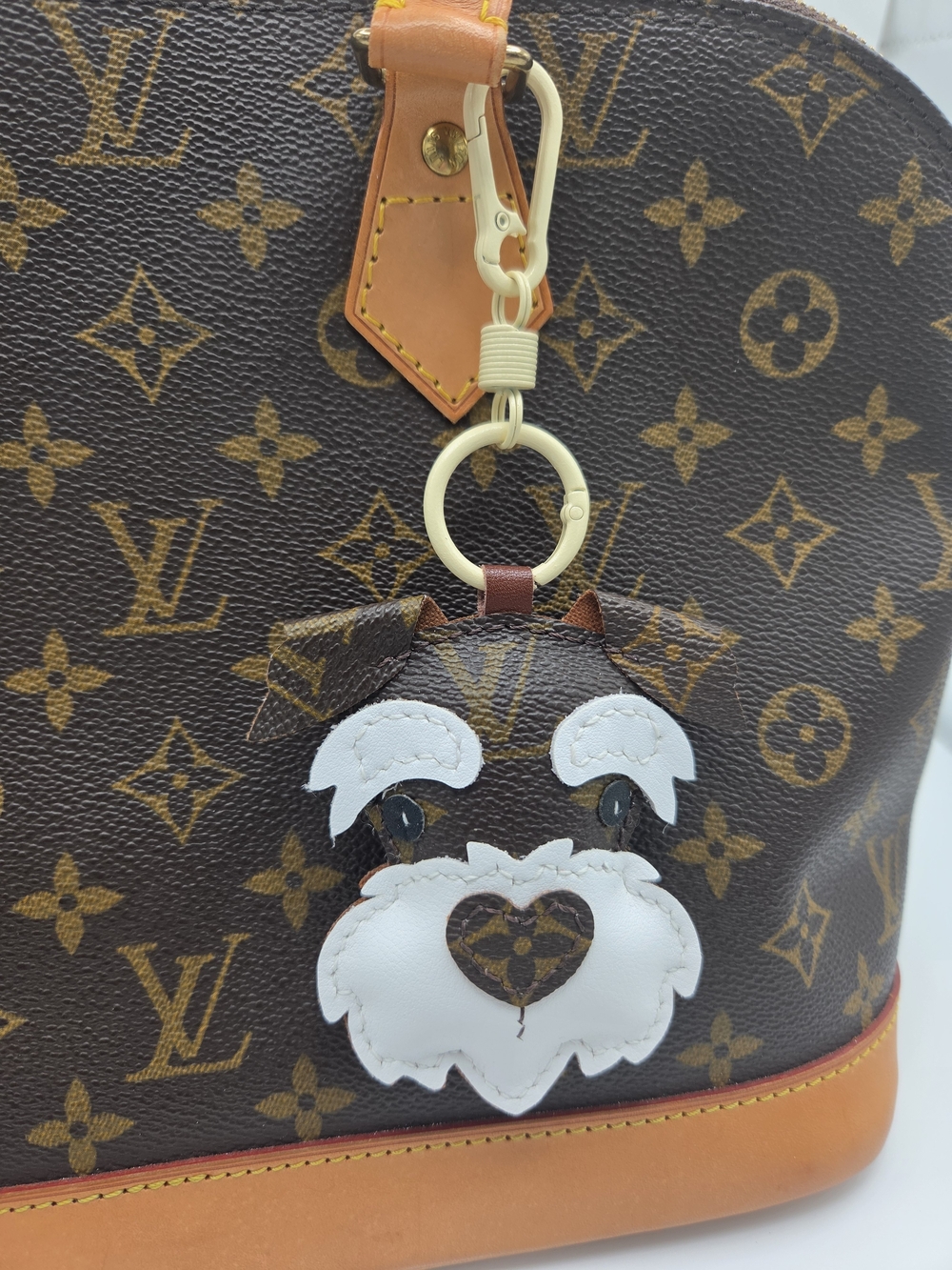 Upcycled Handmade Dog Bag Charm Made From Louis Vuitton Brown Monogram